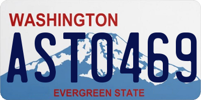 WA license plate AST0469