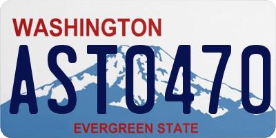 WA license plate AST0470