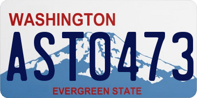 WA license plate AST0473