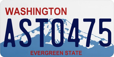 WA license plate AST0475