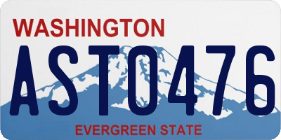 WA license plate AST0476