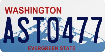 WA license plate AST0477