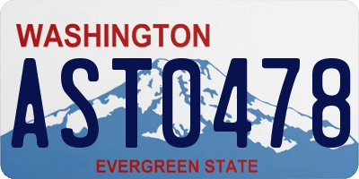 WA license plate AST0478