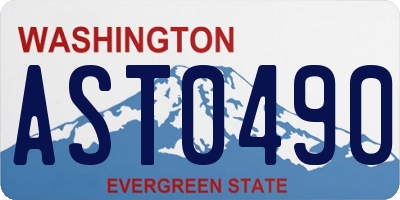 WA license plate AST0490