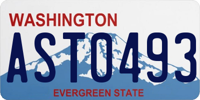 WA license plate AST0493