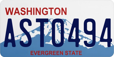 WA license plate AST0494