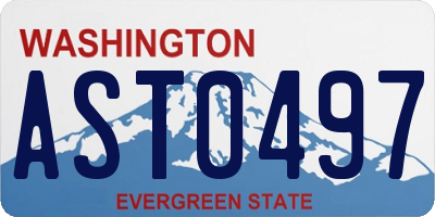 WA license plate AST0497
