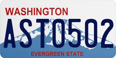 WA license plate AST0502