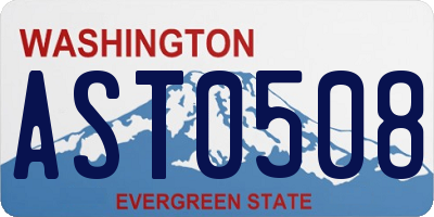 WA license plate AST0508