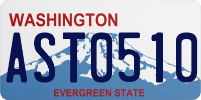 WA license plate AST0510