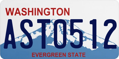 WA license plate AST0512