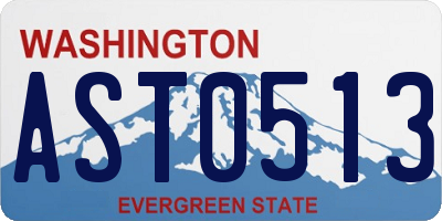 WA license plate AST0513