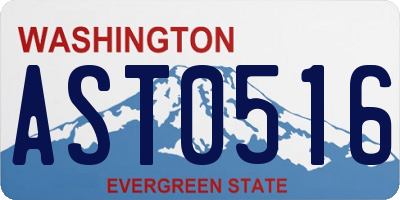 WA license plate AST0516