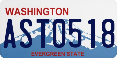 WA license plate AST0518