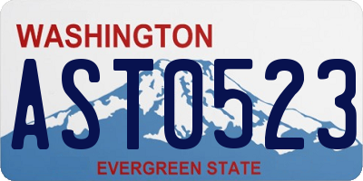 WA license plate AST0523