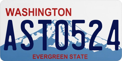 WA license plate AST0524
