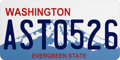 WA license plate AST0526