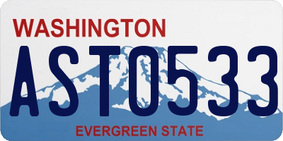 WA license plate AST0533