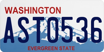 WA license plate AST0536