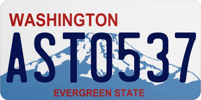 WA license plate AST0537