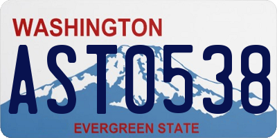 WA license plate AST0538