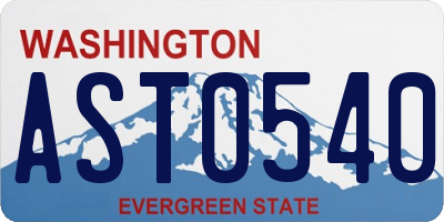 WA license plate AST0540
