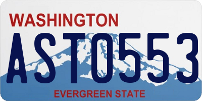 WA license plate AST0553
