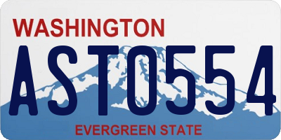 WA license plate AST0554