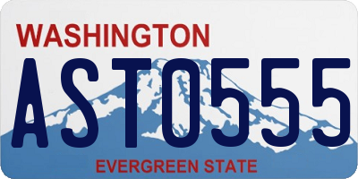WA license plate AST0555