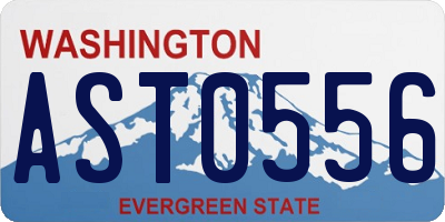 WA license plate AST0556