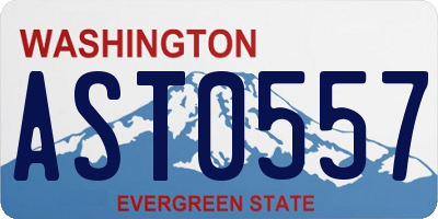 WA license plate AST0557