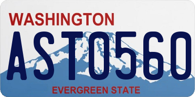 WA license plate AST0560
