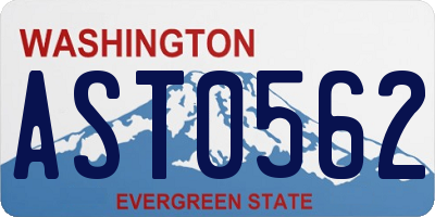 WA license plate AST0562