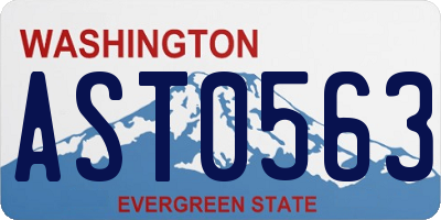 WA license plate AST0563