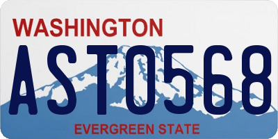 WA license plate AST0568
