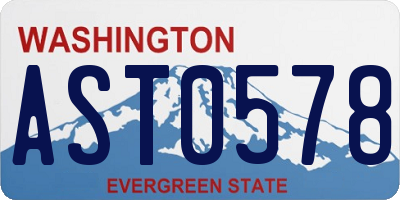 WA license plate AST0578