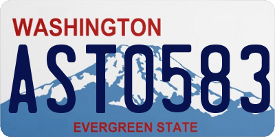 WA license plate AST0583