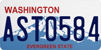 WA license plate AST0584