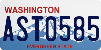 WA license plate AST0585