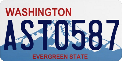 WA license plate AST0587