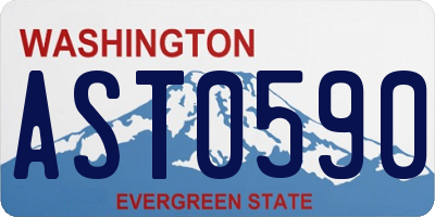 WA license plate AST0590