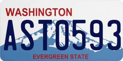 WA license plate AST0593