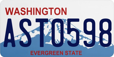WA license plate AST0598