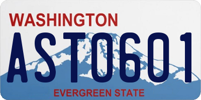 WA license plate AST0601