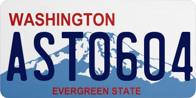 WA license plate AST0604