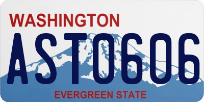 WA license plate AST0606