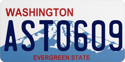 WA license plate AST0609
