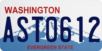 WA license plate AST0612
