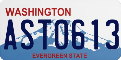 WA license plate AST0613