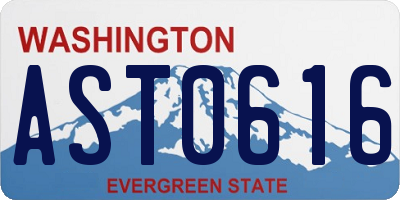 WA license plate AST0616